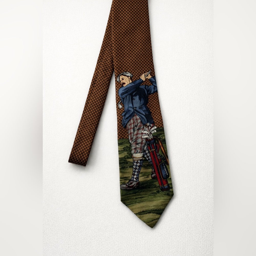Hathaway Golf 100% Silk Neck Tie Multi-Color Made In USA!